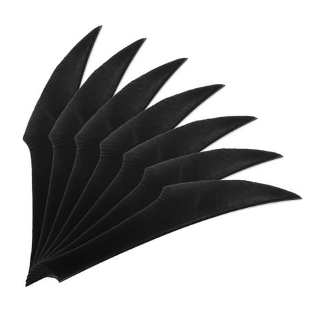 4 Inch Arrow Vanes 20 Pack Turkey Feather Fletching Archery Fletch Right/Left Wing for Hunting Target Shooting Black
