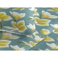 thumbnail image 3 of Ambesonne Plumeria Pattern Quilted Bedspread Set 3 Pcs, Flowers Simple Art, King, Mustard Cadet Blue White, 3 of 4