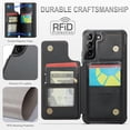 thumbnail image 4 of For Samsung Galaxy S21 Plus Case with Card Holder, for Samsung S21 Plus Wallet Case for Women Men with RFID Blocking, Durable Kickstand Shockproof Case for Galaxy S21 Plus 5G,Red, 4 of 6