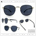 thumbnail image 2 of Boho Normcore Windsor Metal Rim Rectangular Round Hipster Sunglasses Gold Black - Black, 2 of 8