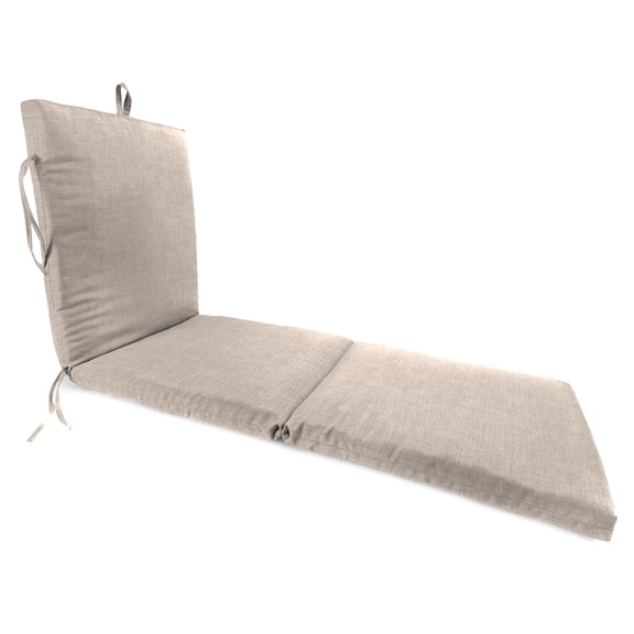 Jordan Manufacturing 72" x 21" Dove Beige Solid Rectangular Outdoor Chaise Lounge Cushion with Ties and Hanger Loop