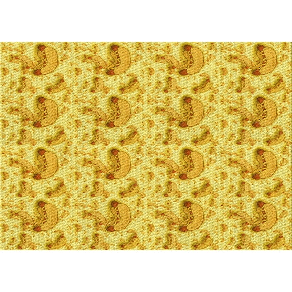 Ahgly Company Indoor Rectangle Patterned Banana Yellow Area Rugs, 2' x 3'