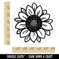 thumbnail image 2 of Cute Sunflower Doodle Self-Inking Rubber Stamp Ink Stamper - Blue Ink - Large 1-1/2 Inch, 2 of 7