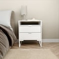 thumbnail image 3 of Kappesberg Collins White 3-Piece Bedroom Set – 47.2"W Dresser & Two 2-Drawer Nightstands with Niche - for Adults and Teens, 3 of 7