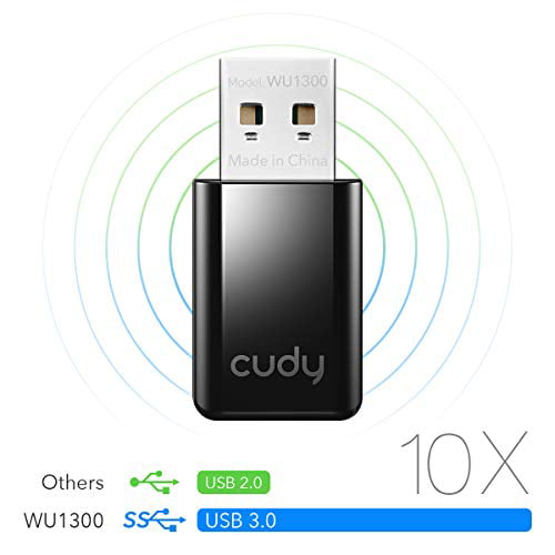 WiFi USB 3.0 5Ghz /2.4Ghz USB WiFi Dongle Compatible with Windows Vista /7/8/8.1/10 Wireless Adapter for Desktop/Laptop Linux mac OS Cudy WU1300S AC 1300Mbps WiFi USB 3.0 Adapter for PC 