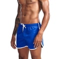 thumbnail image 4 of Men's Swim Trunks 3 Inch Inseam Dolphin Hem Quick Dry Beach Shorts Vintage Athletic Board Short Pants Training Wear with Patch Pocket for Summer Pool, 4 of 6