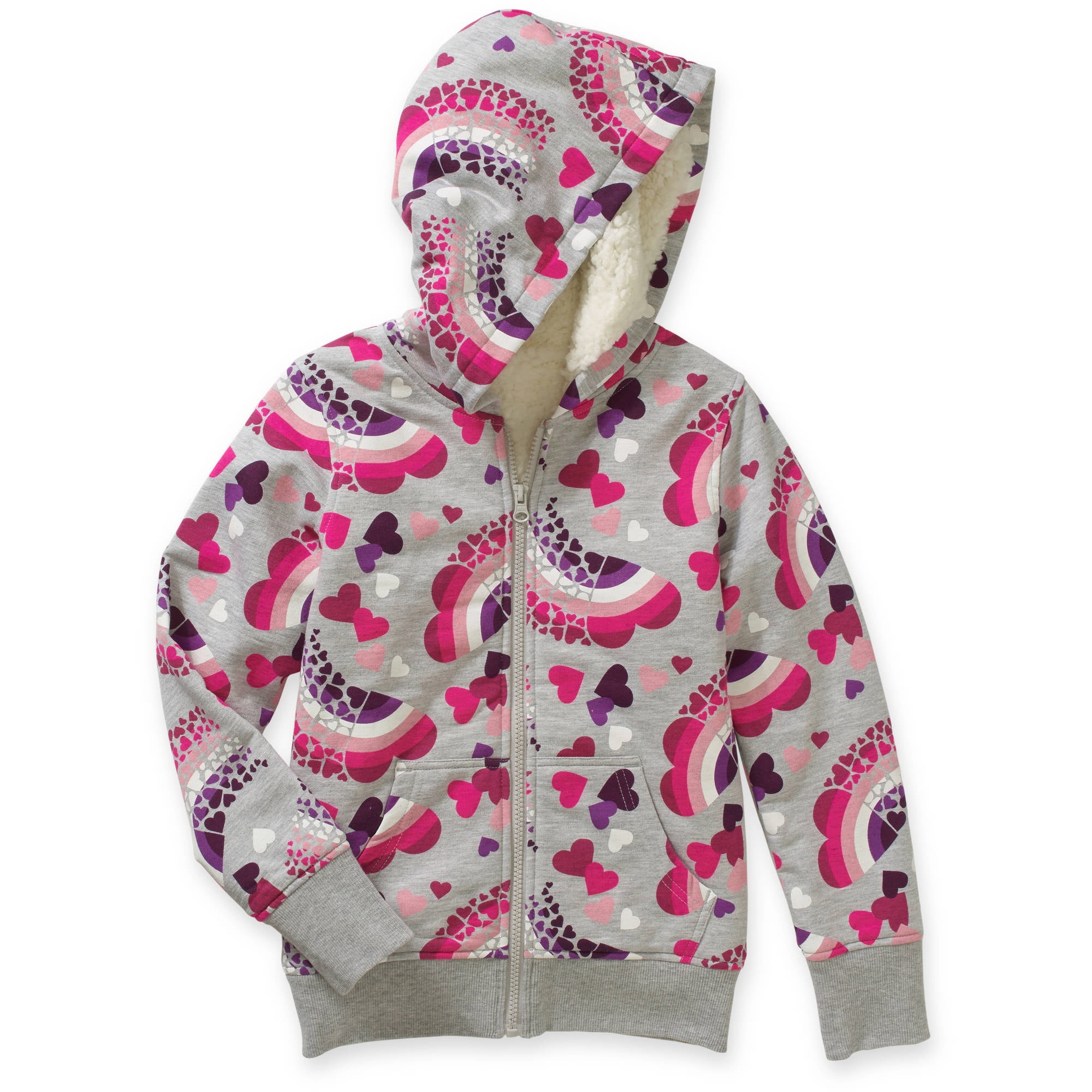 Faded Glory Girls Essential Sherpa Hooded Jacket - Walmart.com Faded Glory Girls Essential Sherpa Hooded Jacket - Walmart.com