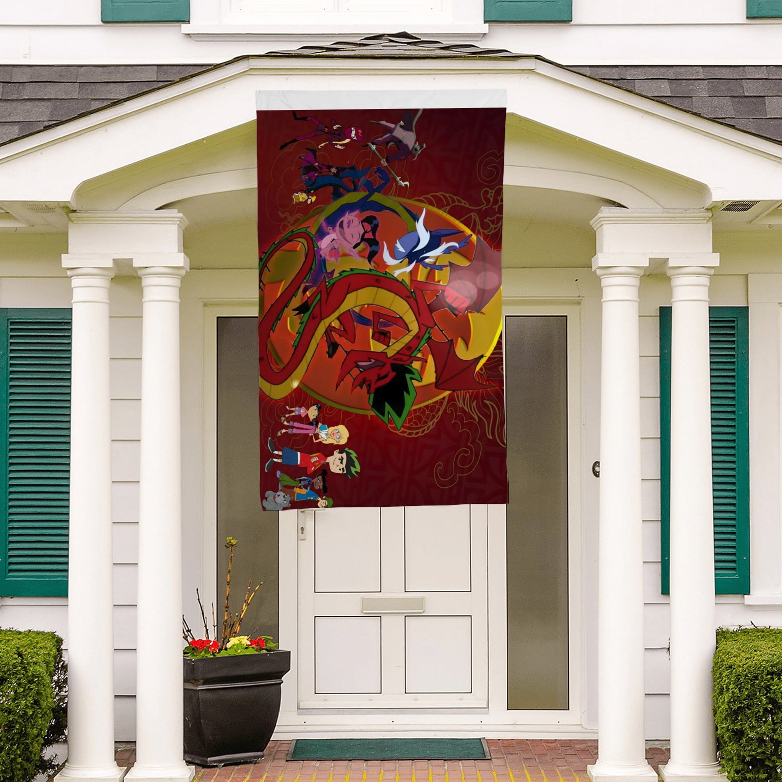 American Dragon Jake Long-themed Printed Flag Perfect gift for fans, friends, and family members, and suitable for indoor and outdoor activities, party decorations.35.4"x59" (90cm×150cm)