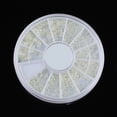thumbnail image 3 of dianhelloya Nail Art Supplies 3 Sizes Nail Art Wheel White Faux Pearl Nail Decorations DIY Decal Manicure Tool, 3 of 6
