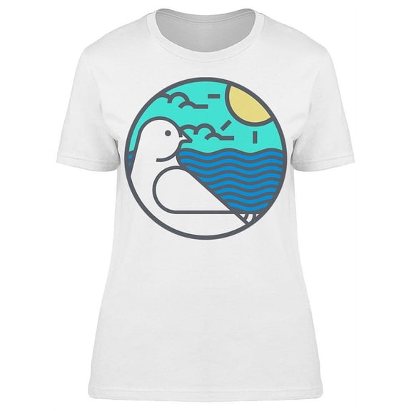 Dove Looking At Sea And Sun Tee Women's -Image by Shutterstock