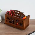thumbnail image 3 of veasfak Carved Wooden Air Conditioner Remote Control Holder Stand Rotating Table Storage Box Case Desk Organizer Decor Four Leaf, 3 of 7