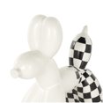 thumbnail image 6 of 9", 7"H White Ceramic Balloon Dog Sculpture with Checkered Accents, by DecMode (2 Count), 6 of 10