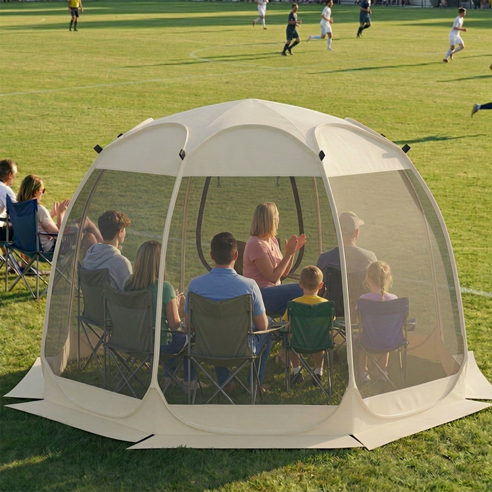 TABU Screen House Tent, 12x12ft Pop up Screen Tent, 8-10 Person Screened Canopy Tent with Carry Bag for Backyard & Outdoor Activities