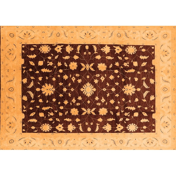 Ahgly Company Indoor Rectangle Oriental Orange Traditional Area Rugs, 4' x 6'