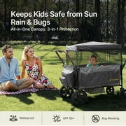 BabyVista Wagon Stroller All-Terrain for 2 Kids with Canopy, Parents Organizer, Adjustable Handlebar, Compact Foldable Baby Stroller Collapsible Toddler Stroller
