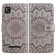 thumbnail image 5 of Asuwish Compatible with Cloud Mobile Stratus C7 Wallet Phone Case and Tempered Glass Screen Protector Flip Credit Card Holder Stand Mandala Flower Cell Cover for C_7 C 7 Women Men Gray, 5 of 8