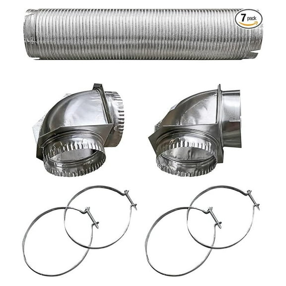 BDB110050 Semi-Rigid Dryer Vent Kit with Close Elbow, Silver
