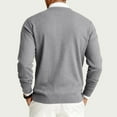 thumbnail image 4 of Havenx Sweater for Men Round Neck Long Sleeve Pullover Sweater Ribbed Knit Solid Color Tops Pullovers Thermal Business Casual Lightweight Dress,Light Gray L, 4 of 6