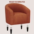 thumbnail image 4 of Yaheetech Corduroy Fabric Accent Barrel Chair for Living Room, Brick Red, 4 of 8