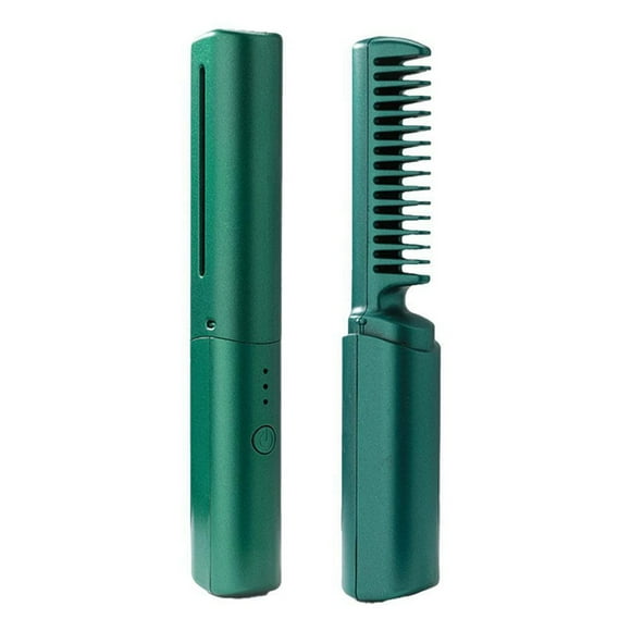 JENIKR Portable Wireless Hair Straightener for Travel Mini Straightener Wireless Straightener Curling and Straightening 2 in 1 Rechargeable Portable Usb Hair Straightener (1 Pc) Hair Brush A