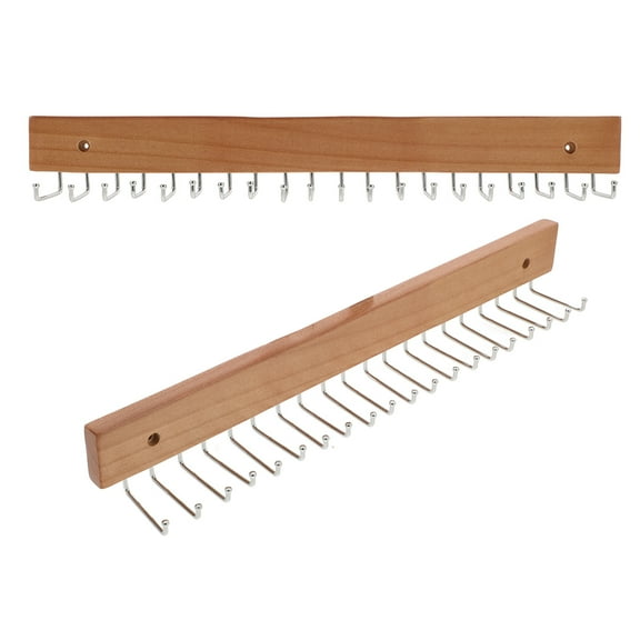MIPCASE Wooden Wall Mounted Tie and Belt Rack Organizer Set Space Saving Hanger for Closet Storage