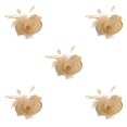 thumbnail image 2 of relayinert Chapeau Fascinant Rétro Élégant Réversible Toutes Saisons Ajustement Réglable Femmes Fleur Maille Rubans Plumes Fedoras Chapeau Café 5Ensemble, 2 of 6