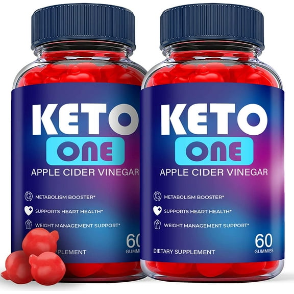 (2 Pack) Keto One Keto ACV Gummies - Supplement for Weight Loss - Energy & Focus Boosting Dietary Supplements for Weight Management & Metabolism - Fat Burn - 120 Gummies