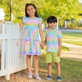 thumbnail image 2 of Millie Loves Lily Girls Pastel Gingham Check 2-Pocket Dress,Toddler Girls,Size 4T, 2 of 4