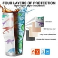 thumbnail image 7 of 30oz Colorful Dinosaurs Silhouettes Pattern Tumblers Stainless Steel Tumbler with Lid and Straw,Vacuum Insulated Double Wall Travel Tumbler Cups Mug with Cleaning Brush for Coffee,Tea, 7 of 7