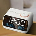 thumbnail image 2 of LED Digital Alarm Clock Time Calendar Temperature FM Radio Bedside Snooze Clock, 2 of 7