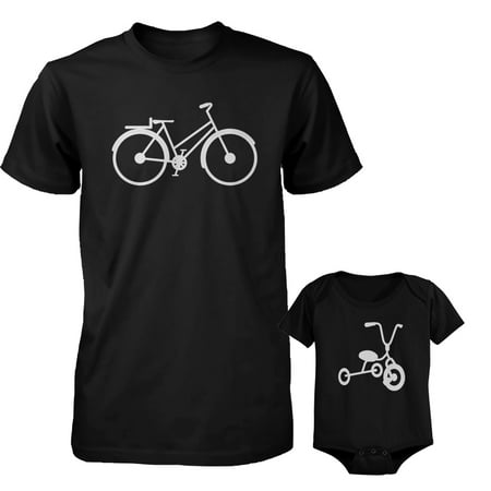 

Bicycle Daddy Shirt And Tricycle Baby Bodysuit Matching Outfit Father s Day Gift