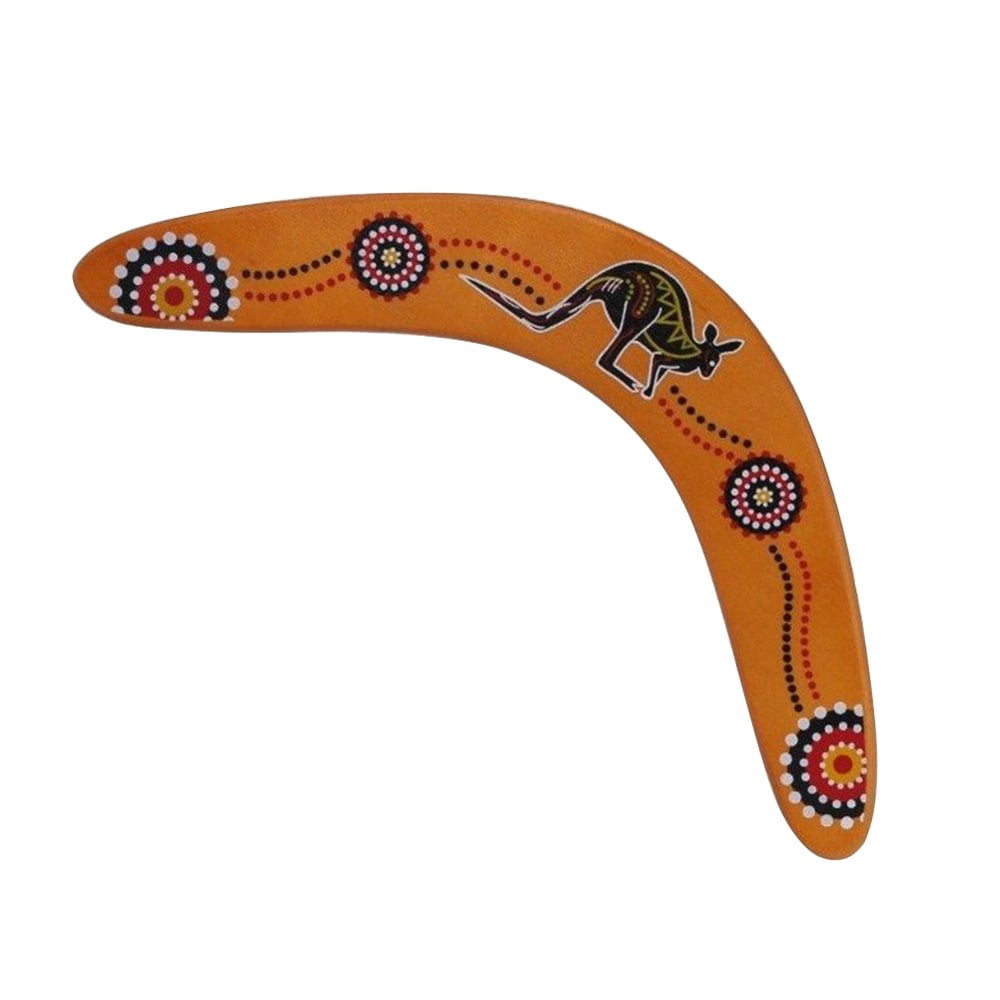 Jeu de Lancer en Bois en Forme de V Boomerang Disque Volant Attrape-Jeu Extérieur