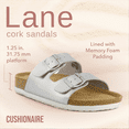 thumbnail image 2 of Cushionaire Lane Cork Footbed Sandals for Women – Comfortable Double Buckle Slip-On with Genuine Suede Footbed & Arch Support Slides for Women Footwear, 2 of 12