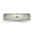 thumbnail image 3 of Chisel Titanium Polished 6mm Ridged Edge Band, 3 of 7