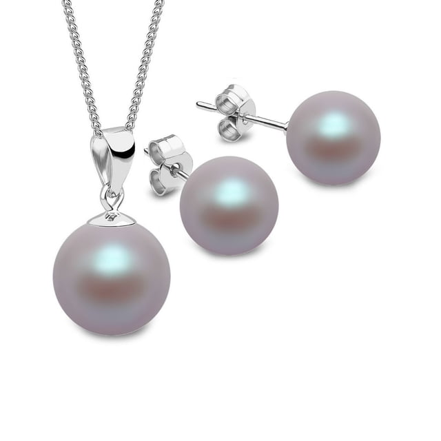 Juego Zvezda Crystals Pearls color Dreamy Rose plata .925 Zvezda ZJU-PRL10-DRR-P