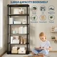 thumbnail image 2 of Juiluna 71 Inch Industrial Wooden Bookshelf - 6 Tier Tall Bookcase, Metal Frame Large Storage Shelf for Bedroom Home Office Kitchen Living Room, 2 of 7