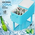 thumbnail image 3 of VINGLI 80 Quart Rolling Cart on Wheels, Portable Bar Drink Cooler, Beverage for Patio Pool Party, Ice Chest with Shelf,Bottle Opener,Water Pipe, 3 of 15