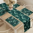 thumbnail image 2 of Ambesonne Botanical Table Runner & Placemats, Nature Herbal Flourishes, Placemat 4 pcs + Runner 12"x72", Petrol Blue Jade Green, 2 of 2