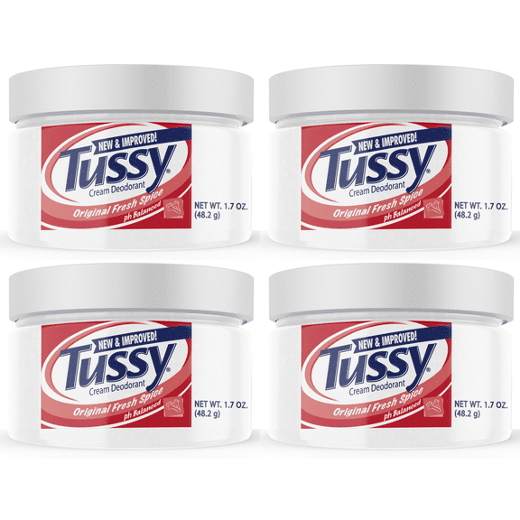 Tussy Cream Deodorant Original Fresh Spice, 1.7 oz, 4 Pack