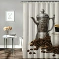 thumbnail image 2 of Shiartex Coffee Pot Coffee Beans Printed Shower Curtain Set Waterproof Polyester Fabric Bathroom Decor 100% Polyester Home Bathtubs Bathroom Decor with Hooks 60x72, 2 of 7