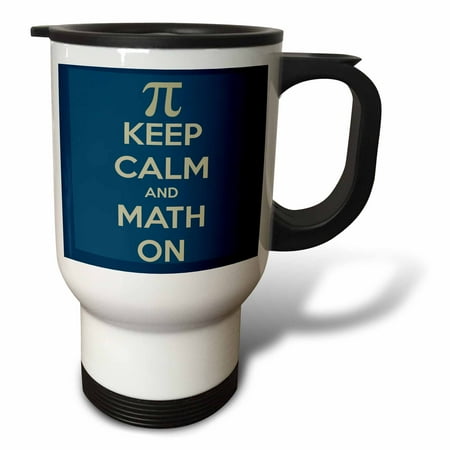 

3dRose Keep calm and math on Travel Mug 14oz Stainless Steel