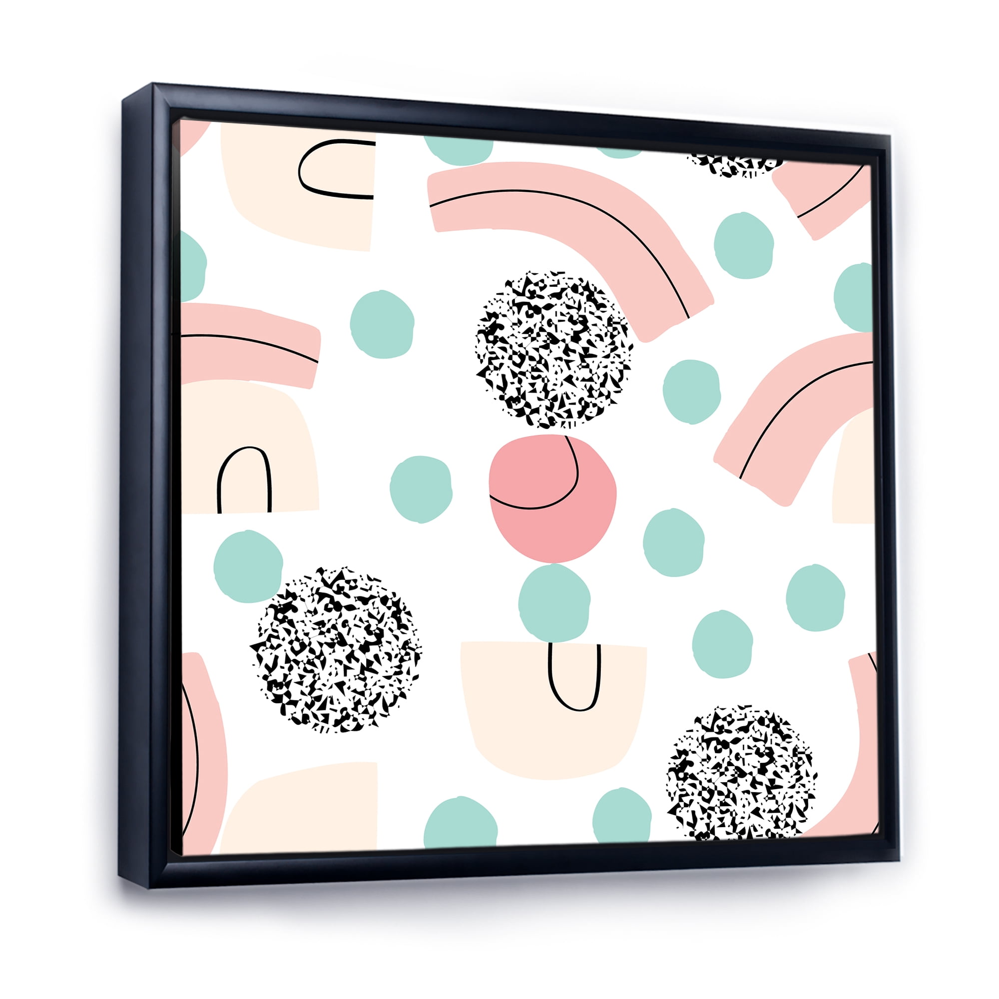 Designart 'Elements and Organic In Pastel Tones' Modern Framed Canvas Wall Art Print