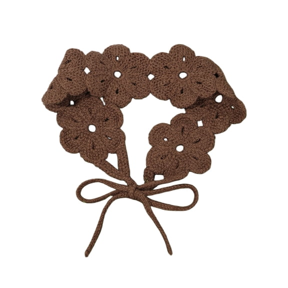 Outfmvch Women Cotton Crochet Skull Cap Handmade Knit Cutout Floral Beanie Hat Beige One Size