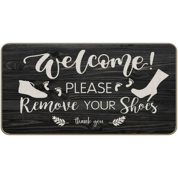 Doormat - Please Remove Shoes Doormat - Take - off - shoes, for inside front door/porch, no - shoes entryway, 18×30 Inch