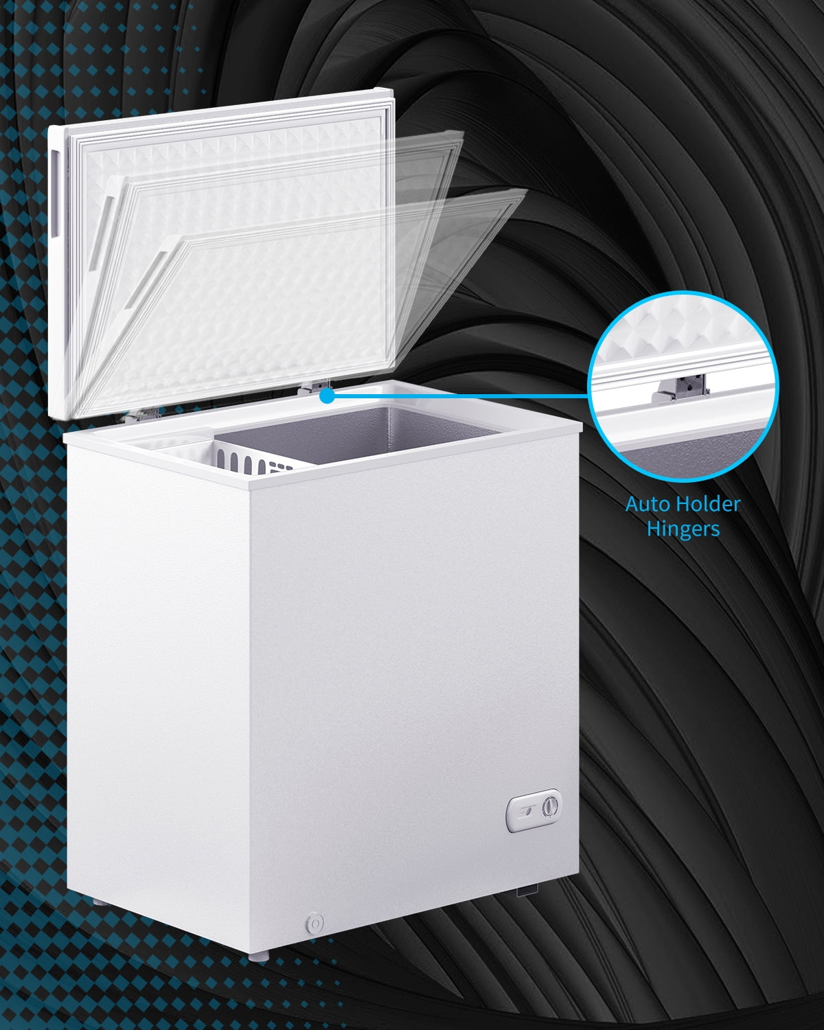 Muhub 10.0 Cu Ft Chest Freezer, Deep Freezer with Removable Baskets, Adjustable Temperature,White