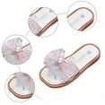 thumbnail image 5 of Little Girls Strappy Slip On Sandals Shiny Butterfly Bowknot Decor Soft Flat Sole Toddler Kids Casual Outdoor Comfort Footwear Gibobby,10.5,Pink, 5 of 5