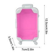 Plastic Mini Luggage Cosmetic Storage Box | Walkable Simulation Trolley Case | Transparent Makeup Organizer | Secure Lock | Portable Travel Container | 4.9 x 2.8 x 1.4 in | 1 Pack