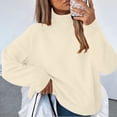 thumbnail image 6 of Comdrip Oversized Sweater Women, Women's Long Sleeve Jumper Tops 2025 Fall Chunky Knit Pullover Cozy Knit Loose Casual Trendy Pullover Tops Womens Mock Neck Sweater Beige L, 6 of 9