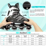 Cifaisi Adjustable Inline Skates with Illuminating Wheels for Kids, Adults, Girls and Boys,Size 3-5