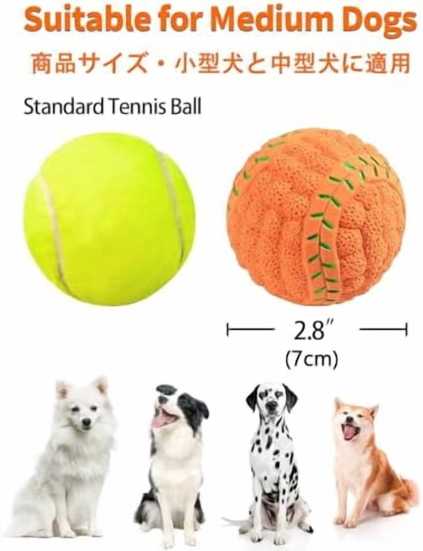Squeaky Dog Toys, [4 Pack] Interactive Dog Balls with Squeaker for Medium Dogs, 2.8'' Soft Latex Rubber Bouncy Fetch Play Ball Toy
